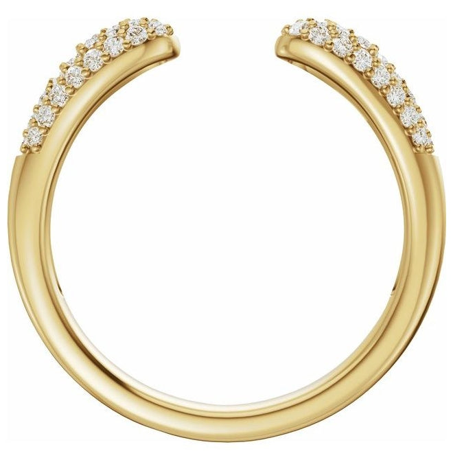 14K Yellow Or White Gold Round 1.2 Mm Vs, F+  Polished 1/3 Ctw Lab-Grown Diamond Open Band
