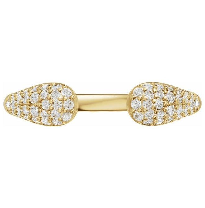 14K Yellow Or White Gold Round 1.2 Mm Vs, F+  Polished 1/3 Ctw Lab-Grown Diamond Open Band