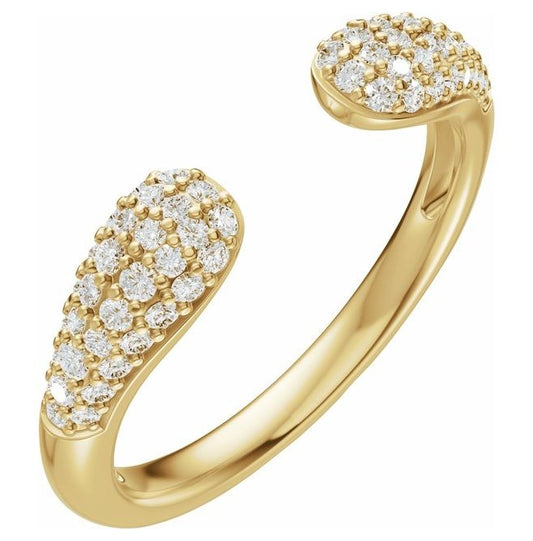 14K Yellow Or White Gold Round 1.2 Mm Vs, F+  Polished 1/3 Ctw Lab-Grown Diamond Open Band
