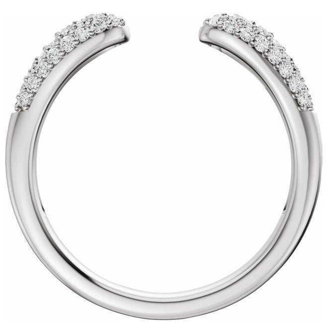 14K Yellow Or White Gold Round 1.2 Mm Vs, F+  Polished 1/3 Ctw Lab-Grown Diamond Open Band