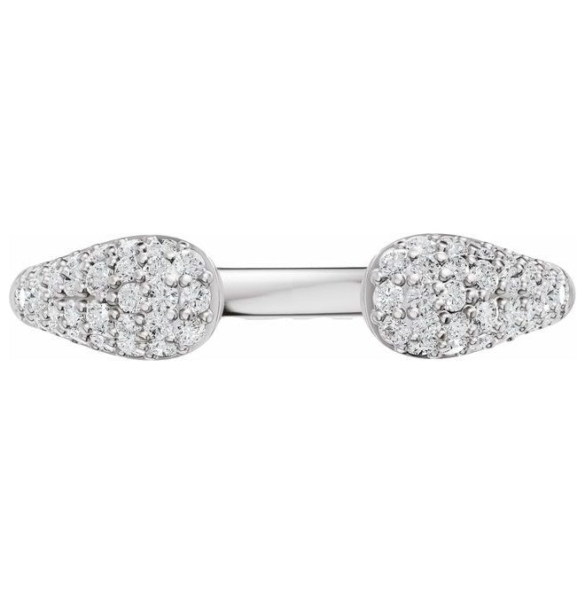 14K Yellow Or White Gold Round 1.2 Mm Vs, F+  Polished 1/3 Ctw Lab-Grown Diamond Open Band