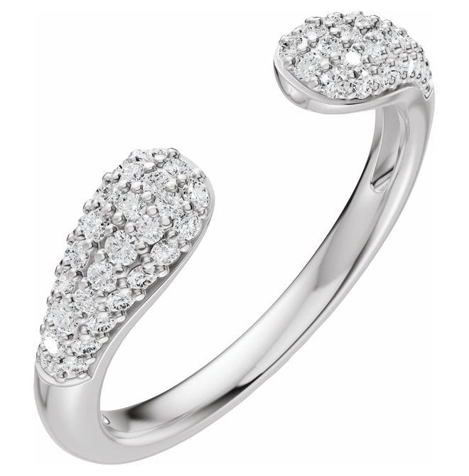 14K Yellow Or White Gold Round 1.2 Mm Vs, F+  Polished 1/3 Ctw Lab-Grown Diamond Open Band