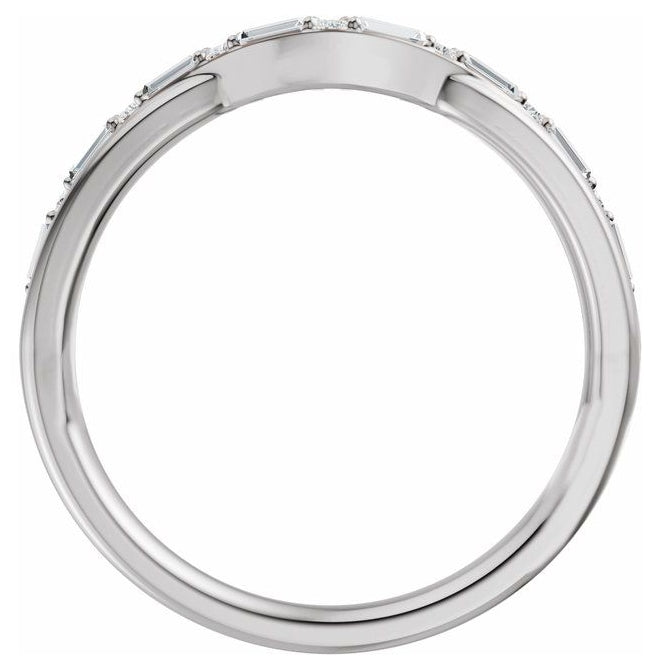 14K Yellow Or White Gold Straight Baguette 2.3 X 1.2 Mm Polished 1/2 Ctw Lab Grown Diamond Contour Band