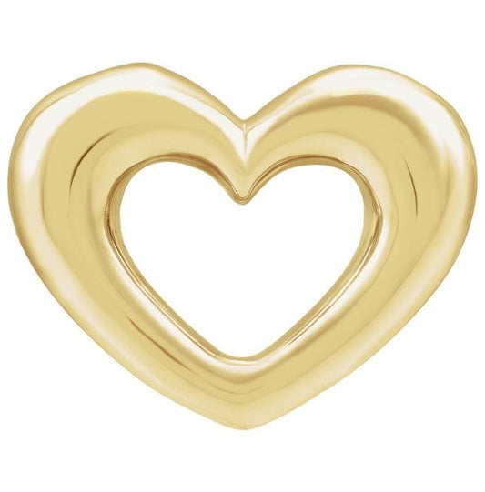 14K Yellow Gold 20 X 24 Mm Polished Electroform Puffed Heart Pendant