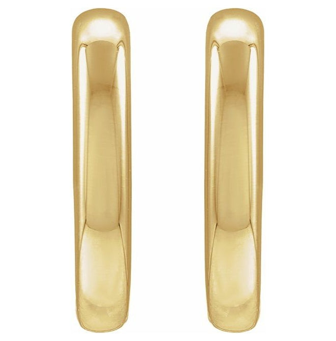 14K Yellow Gold Electroform Puffed 22 mm Hoop Earrings