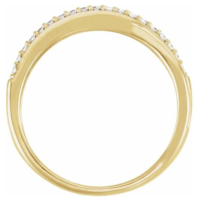 14K Yellow Or White Gold Round 1.25 Mm Polished 1/3 Ctw Natural Diamond Anniversary Band