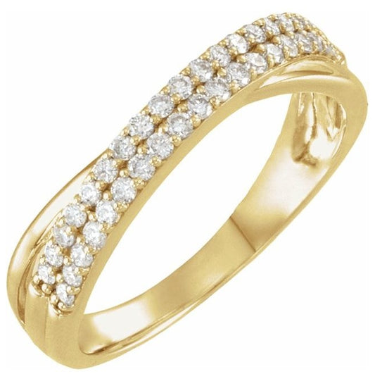 14K Yellow Or White Gold Round 1.25 Mm Polished 1/3 Ctw Lab-Grown Diamond Anniversary Band