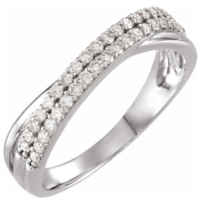 14K Yellow Or White Gold Round 1.25 Mm Polished 1/3 Ctw Lab-Grown Diamond Anniversary Band