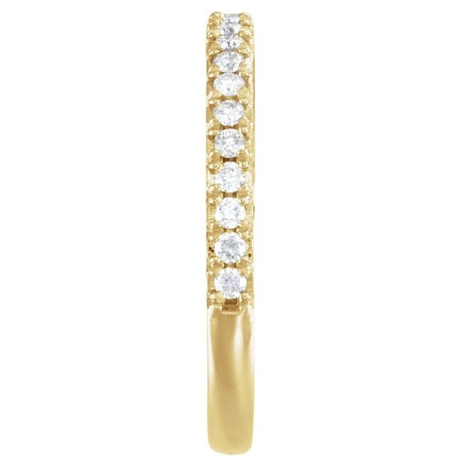 14K Yellow Gold Round 1.5 Mm Polished 1/5 Ctw Lab-Grown Diamond Anniversary Band Size 7