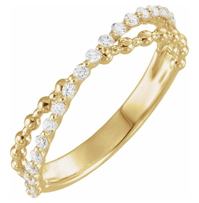 14K Yellow Or White Gold Round 1.4 Mm Polished 1/4 Ctw Lab-Grown Diamond Anniversary Band