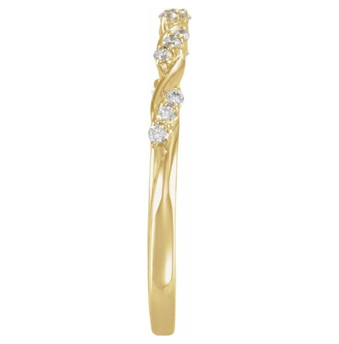 14K Yellow Or White Gold Round 1.2 Mm Polished 1/8 Ctw Lab-Grown Diamond Anniversary Band