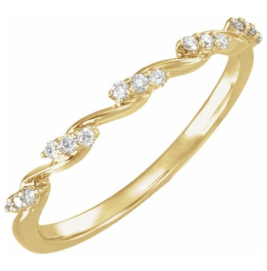 14K Yellow Or White Gold Round 1.2 Mm Polished 1/8 Ctw Lab-Grown Diamond Anniversary Band