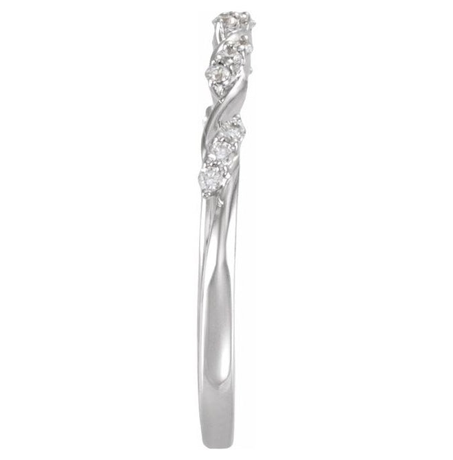 14K Yellow Or White Gold Round 1.2 Mm Polished 1/8 Ctw Lab-Grown Diamond Anniversary Band
