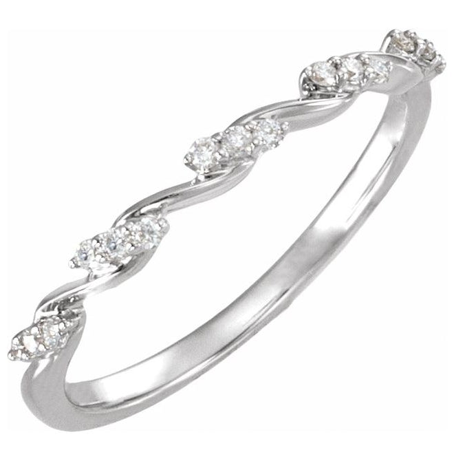 14K Yellow Or White Gold Round 1.2 Mm Polished 1/8 Ctw Lab-Grown Diamond Anniversary Band