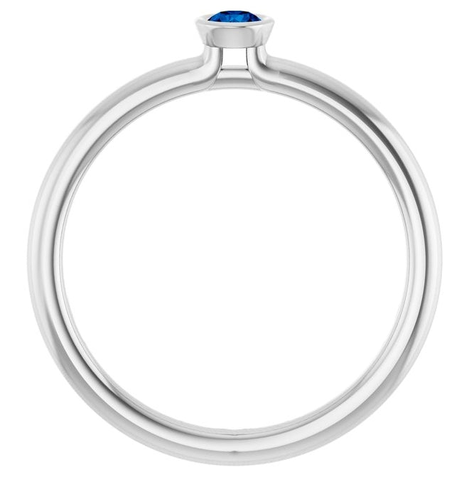 14K Yellow Gold Or Sterling Silver Round 3 Mm Polished Natural Gem Stackable Ring
