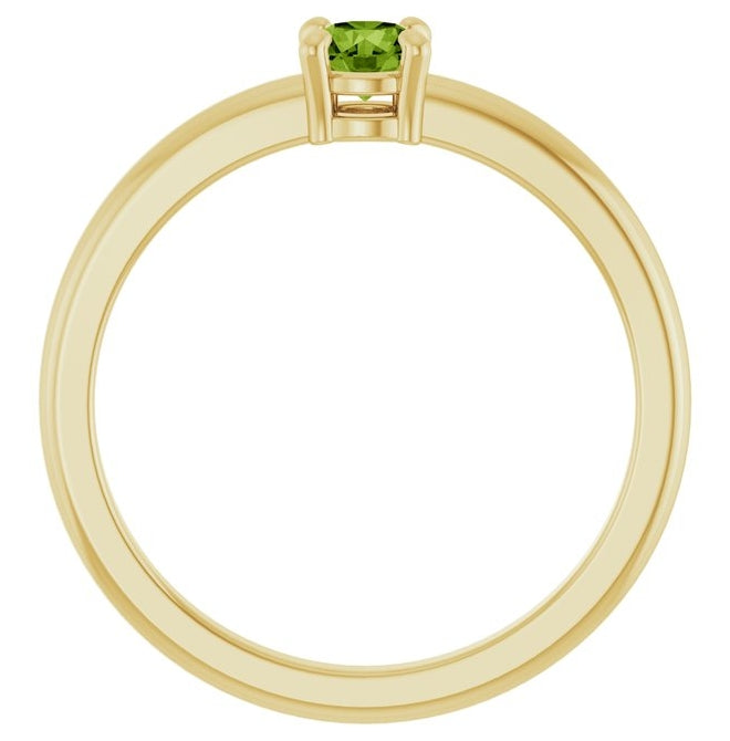 14K Yellow Or White Gold Or Sterling Silver Round 4 Mm Polished Natural Solitaire Ring