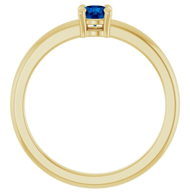 14K Yellow Or White Gold Or Sterling Silver Round 4 Mm Polished Natural Solitaire Ring