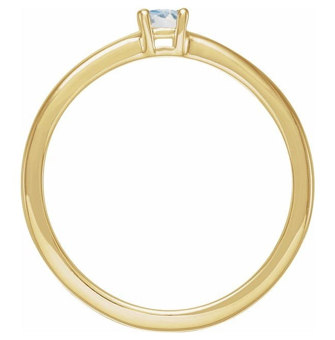 14K Yellow Or White Gold Or Sterling Silver Round 4 Mm Polished Natural Solitaire Ring