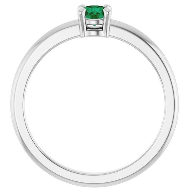 14K Yellow Or White Gold Or Sterling Silver Round 4 Mm Polished Natural Solitaire Ring
