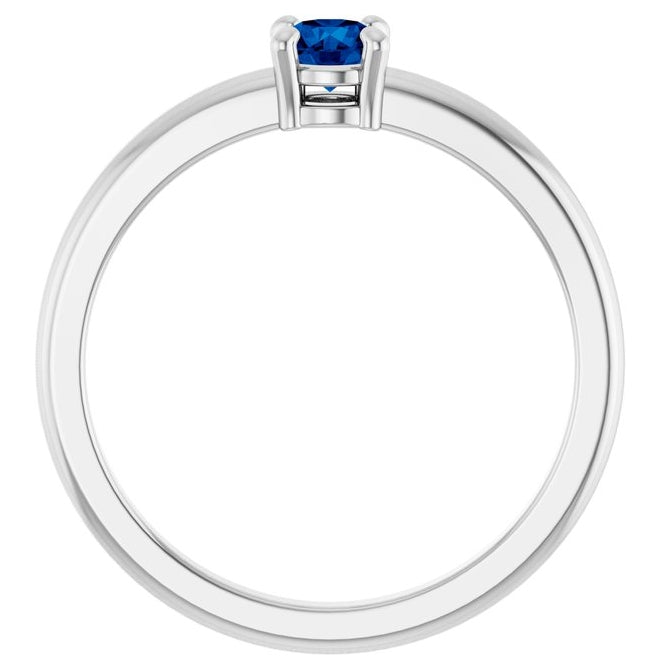 14K Yellow Or White Gold Or Sterling Silver Round 4 Mm Polished Natural Solitaire Ring