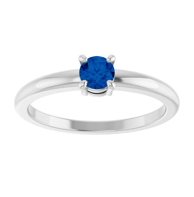 14K Yellow Or White Gold Or Sterling Silver Round 4 Mm Polished Natural Solitaire Ring