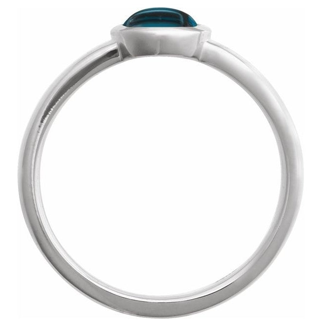 14K Yellow Gold Or Sterling Silver Oval 8 X 6 Mm Polished Natural Gem Bezel Set Cabochon Ring