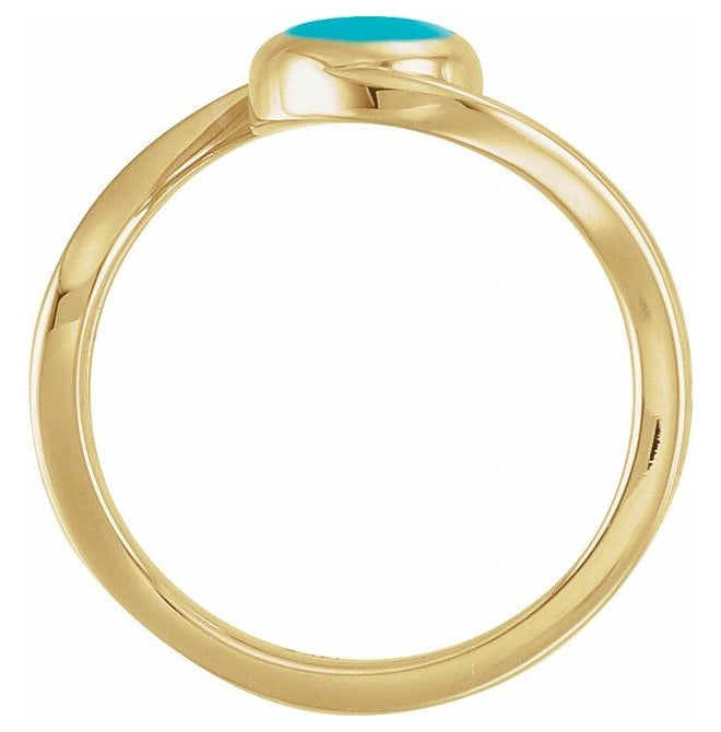 14K Yellow Or White Gold Or Sterling Silver Oval Polished Natural Gem Cabochon Ring Size 7