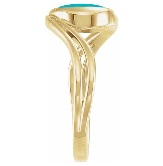 14K Yellow Or White Gold Or Sterling Silver Oval Polished Natural Gem Cabochon Ring Size 7