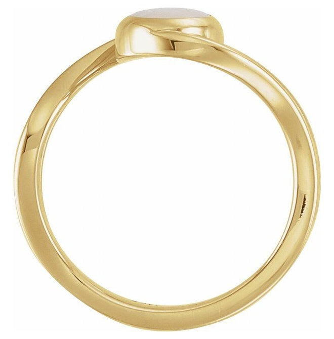 14K Yellow Or White Gold Or Sterling Silver Oval Polished Natural Gem Cabochon Ring Size 7