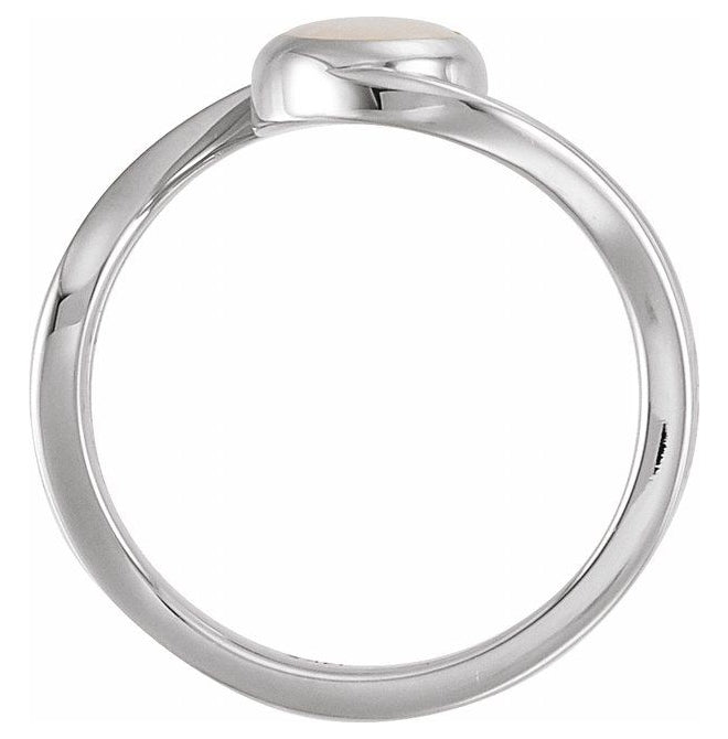14K Yellow Or White Gold Or Sterling Silver Oval Polished Natural Gem Cabochon Ring Size 7