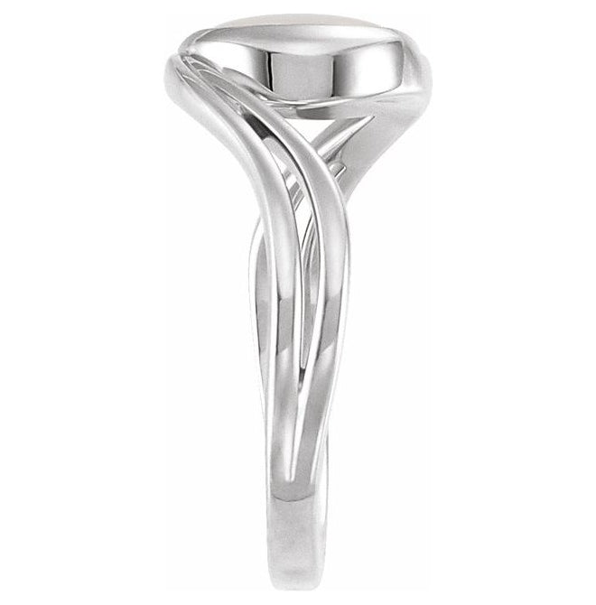 14K Yellow Or White Gold Or Sterling Silver Oval Polished Natural Gem Cabochon Ring Size 7