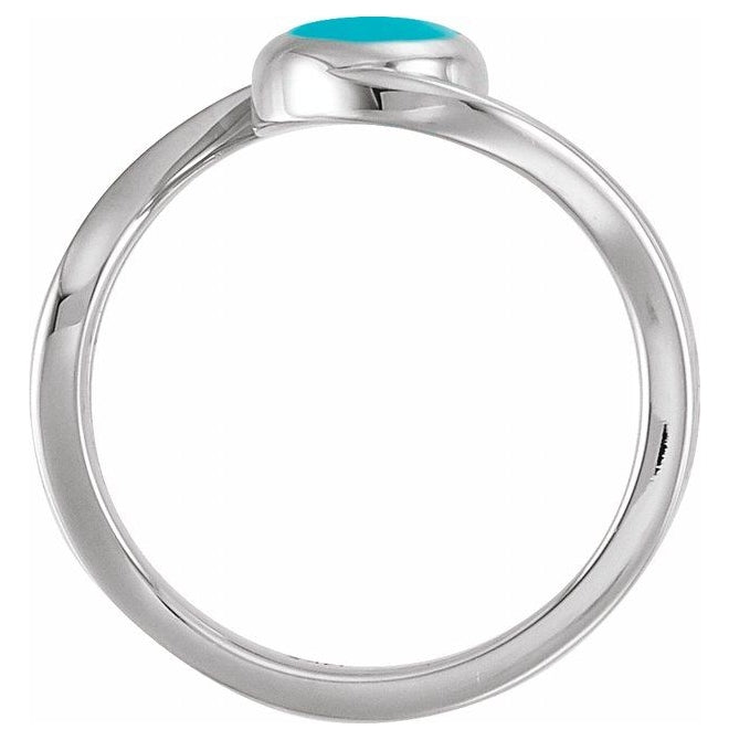 14K Yellow Or White Gold Or Sterling Silver Oval Polished Natural Gem Cabochon Ring Size 7