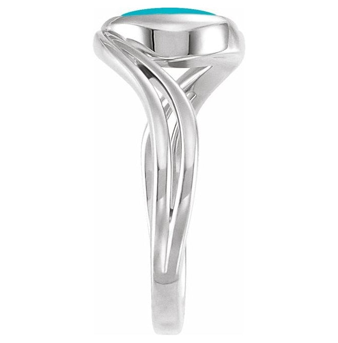 14K Yellow Or White Gold Or Sterling Silver Oval Polished Natural Gem Cabochon Ring Size 7