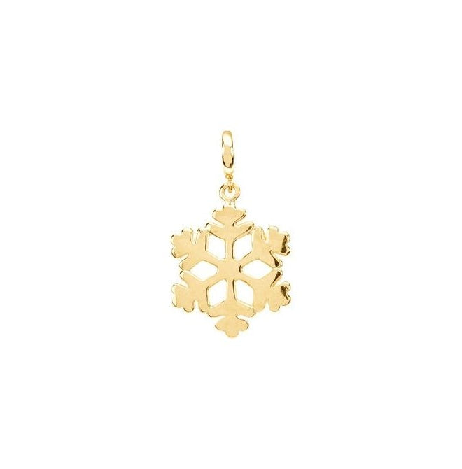 14K Yellow Gold 27.7 X 15 Mm Polished Snowflake Charm/Pendant