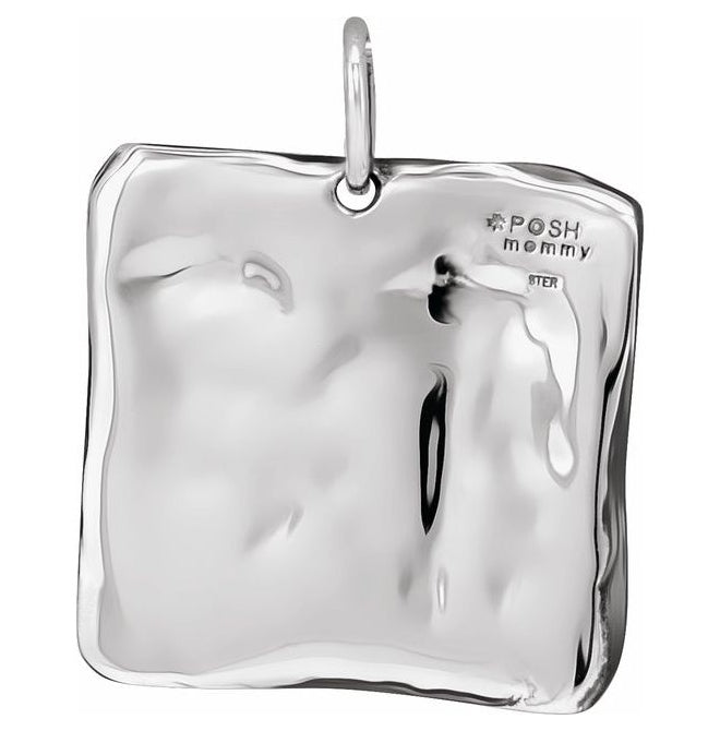 14K Yellow Gold Or Sterling Silver Polished Posh Mommy Vintage-Inspired Initial Pendant
