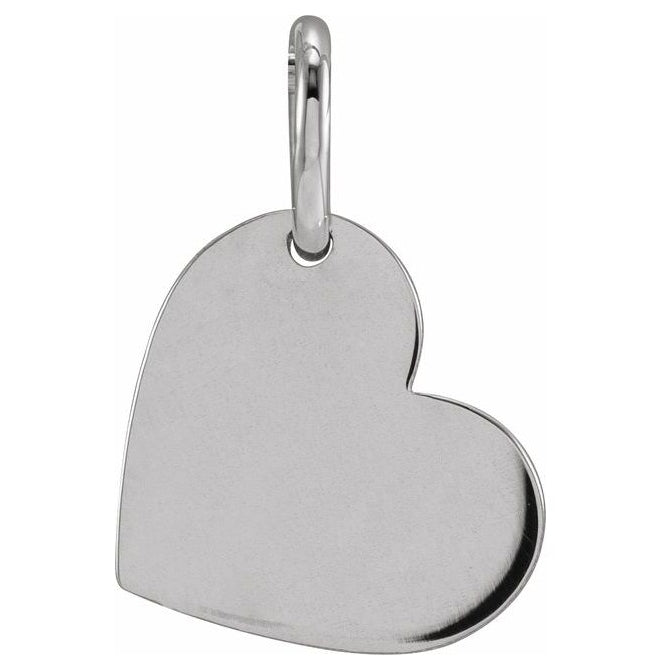 14K White Gold 11 X 9 Mm Polished Be Posh Engravable Heart Pendant
