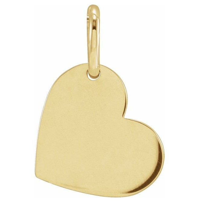 18K Yellow Gold Vermeil 11 X 9 Mm Polished Be Posh Engravable Heart Pendant
