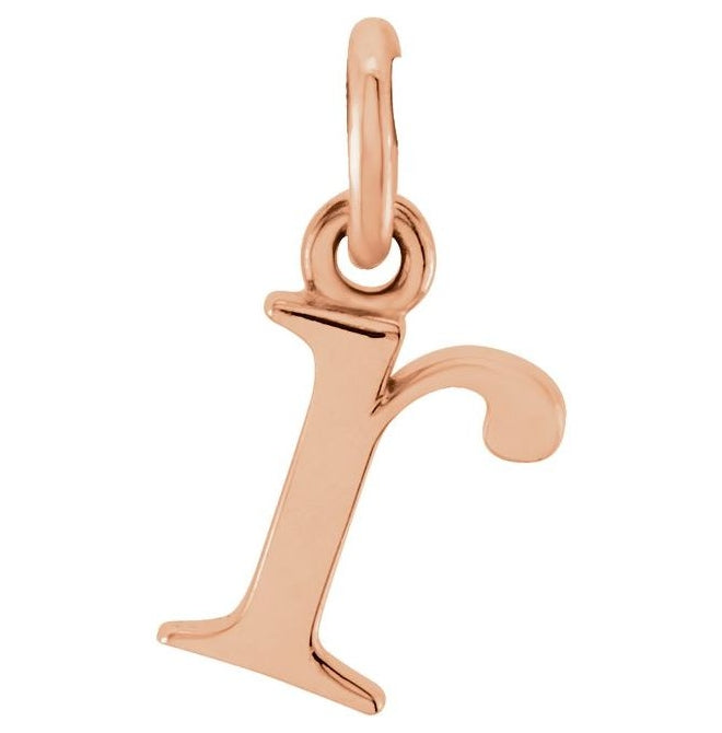 14K Yellow Or White Or Rose Gold Polished Lowercase Initial Charm/Pendant