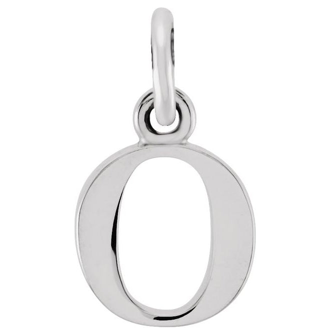 14K White Gold Or Sterling Silver 8.58 X 5.3 Mm 16 In Polished Lowercase Initial Necklace
