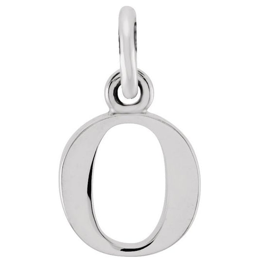 14K White Gold Or Sterling Silver 8.58 X 5.3 Mm 16 In Polished Lowercase Initial Necklace