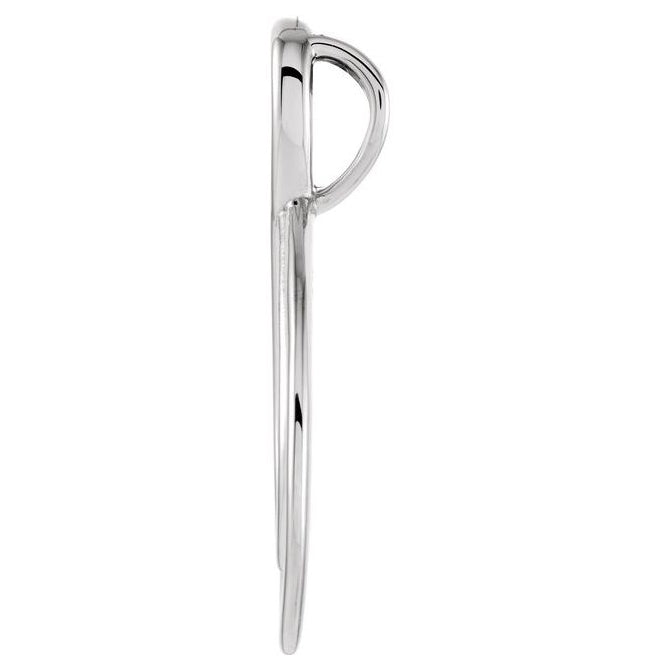 Platinum 23 X 10.85 Mm Polished Freeform Pendant