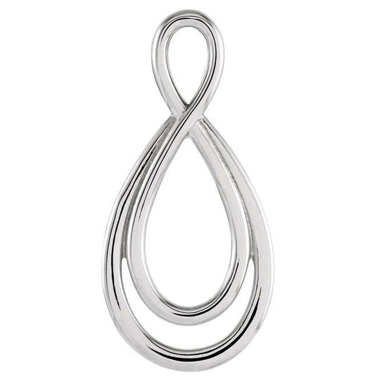 Platinum 23 X 10.85 Mm Polished Freeform Pendant