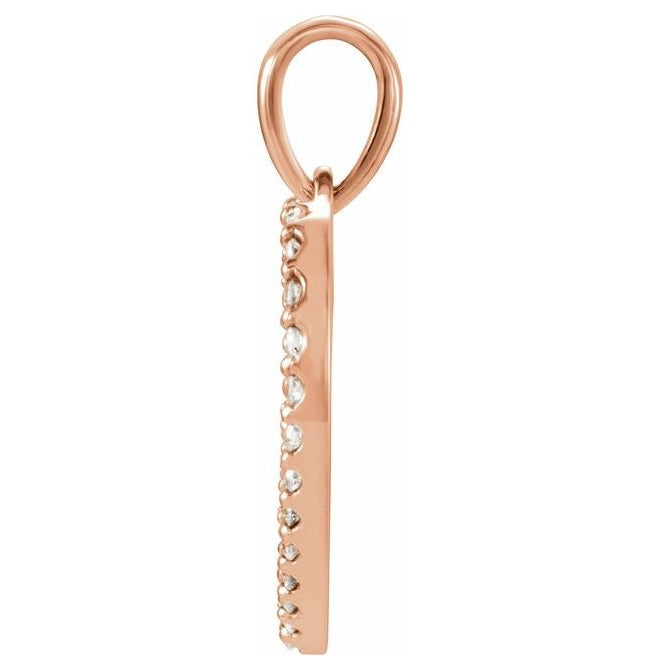 14K Rose Gold 19.6 X 15.9 Mm Polished 1/5Ctw Diamond Heart Pendant