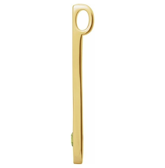 14K Yellow Gold Or Sterling Silver Round 2.5 Mm Polished Natural Gem Engravable Family Bar Pendant