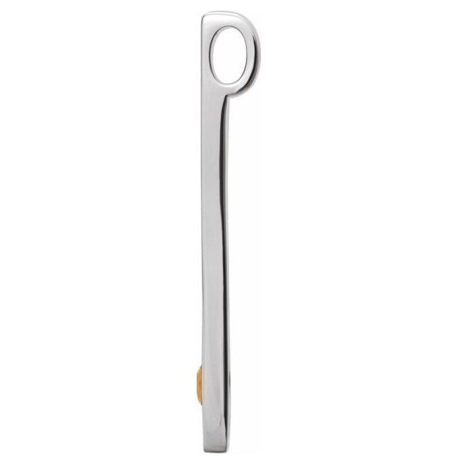 14K Yellow Gold Or Sterling Silver Round 2.5 Mm Polished Natural Gem Engravable Family Bar Pendant