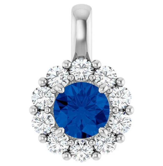 14K Yellow Or White Gold Round  5.2Mm  Si2-Si3, Gh Polished Lab-Grown Gem And 1/3 Ctw Lab-Grown Diamond Pendant
