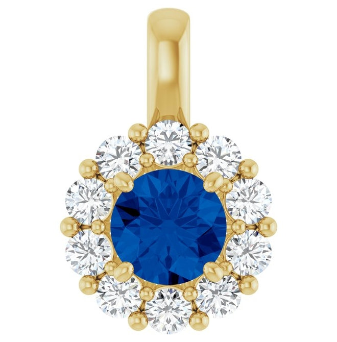 14K Yellow Or White Gold Round  5.2Mm  Si2-Si3, Gh Polished Lab-Grown Gem And 1/3 Ctw Lab-Grown Diamond Pendant