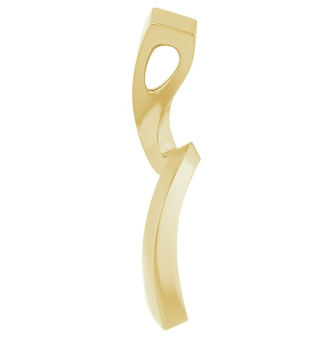 14K Yellow Or White Gold 36.1 X 12.7 Mm Polished Freeform Pendant