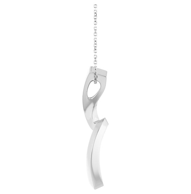 Sterling Silver 36.1 X 12.7 Mm 16-18 In Polished Freeform Necklace