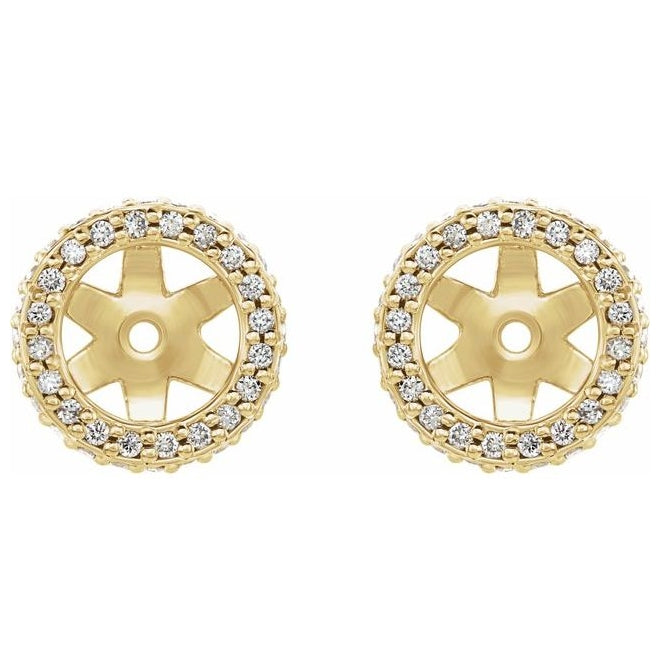 14K Yellow Gold 1/5 CTW Natural Diamond Earring Jackets